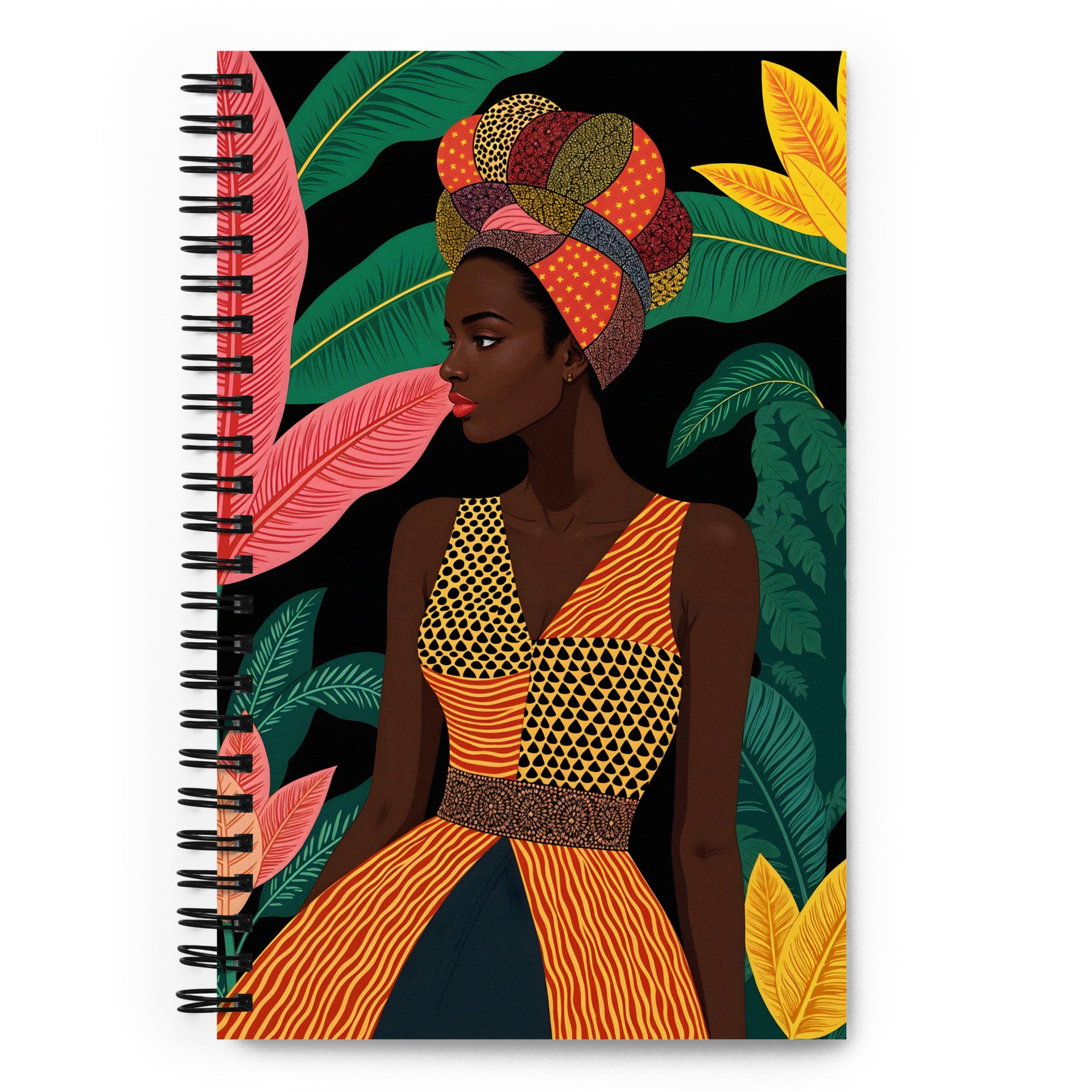 Carnet à spirale A5 - Illustration Moderne Femme Africaine Mzelle Design