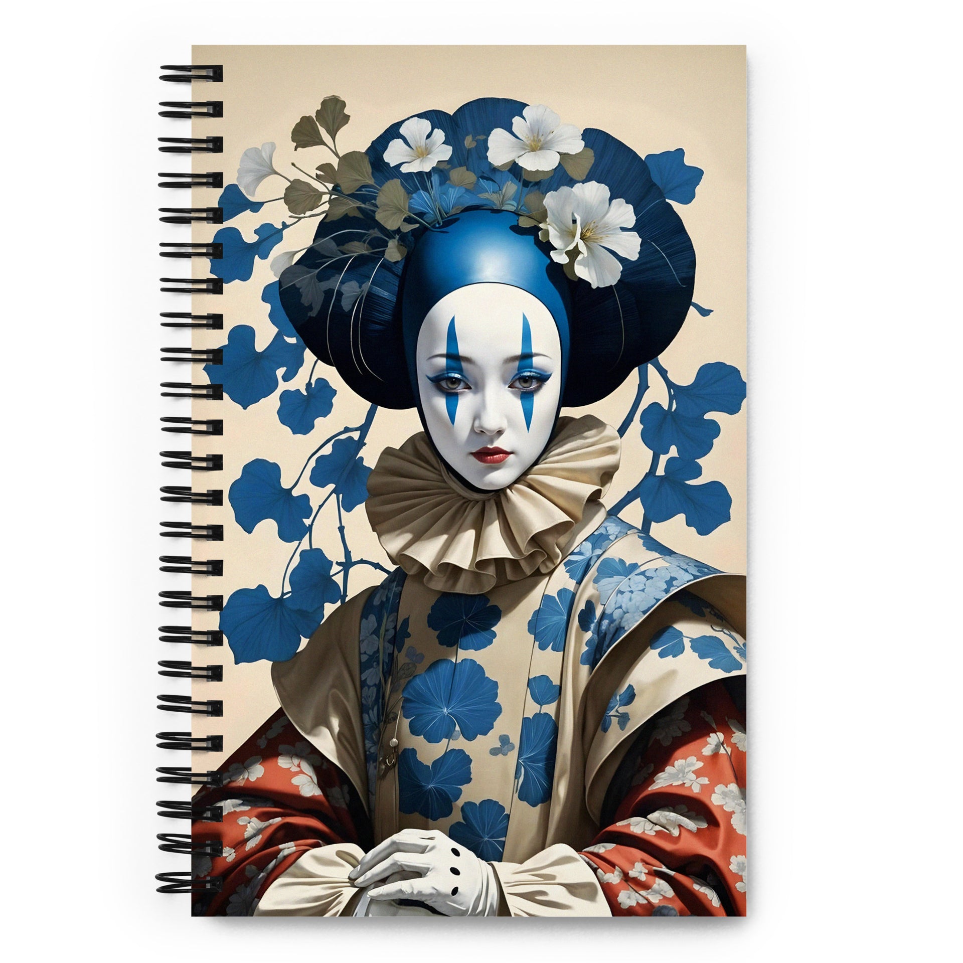 Carnet à spirale A5 - personnage de Pierrot Venise Commedia dell'arte Mzelle Design