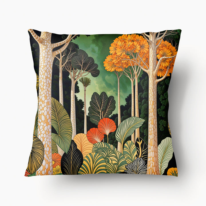 Housse de Coussin AFRIQUE marque MZelle Design - paysage exotique vert et orange