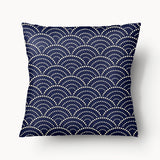 Housse de Coussin ASIE - Motif Seigaiha Bleu - 45cm