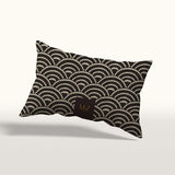 Housse de Coussin ASIE - Motif Seigaiha Marron Foncé - 50x30cm