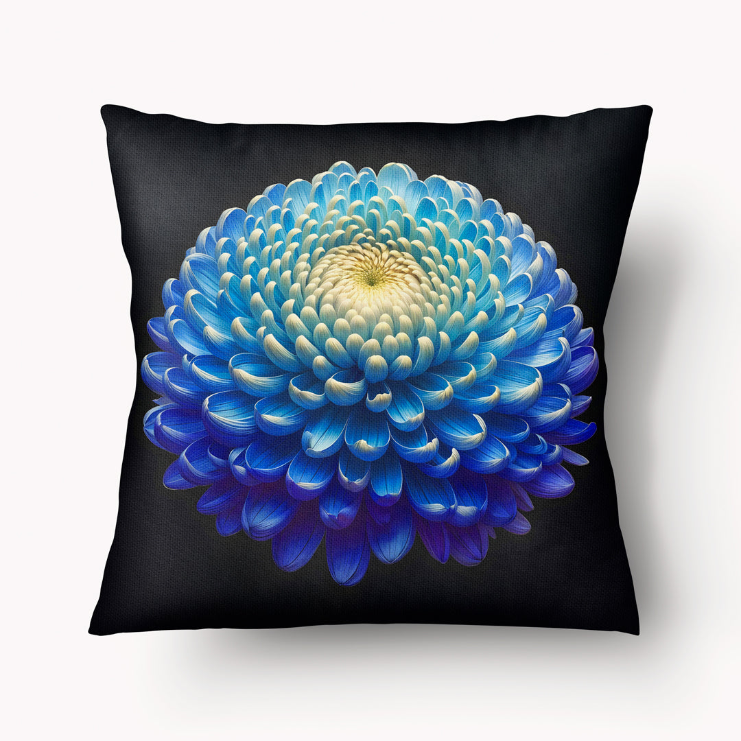 Housse de Coussin ASIE - Portrait Théâtre Aoi Kiku Bleu - 45cm et 55cm