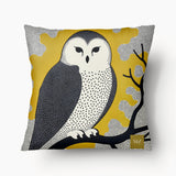 Housse de Coussin BESTIAIRE - Duo Chouette Effraie La Charmeuse - 45cm