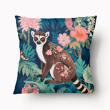Housse de Coussin BESTIAIRE - Duo Maki Catta Jungle - 45cm