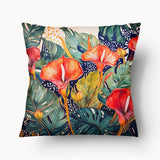 Housse de Coussin CARAÏBE - Jardin Tropical Arums Rouges - 45cm