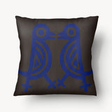 Housse de Coussin CARAÏBE - Roches Gravées Oiseaux Taïnos - 45cm