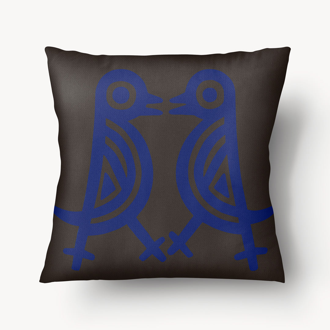Housse de Coussin CARAÏBE - Roches Gravées Oiseaux Taïnos - 45cm