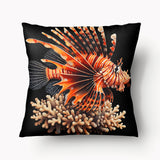 Housse de Coussin CARAÏBE - Solo Poisson Lion Récif Tropical - 45 et 55cm