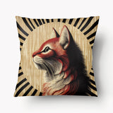 Housse de Coussin CHAT - Solo Les Rustiques Rouge et Noir - 45cm