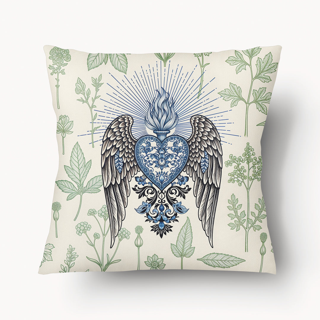 Housse de Coussin EX VOTO - Ardente Dévotion Herbier Vert - 45 et 55cm