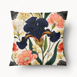 Housse de Coussin FLORAL - Duo Iris Bleu Royal - 45cm