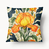 Housse de Coussin FLORAL - Duo Iris Jaune - 45cm