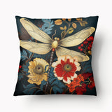 Housse de Coussin FLORAL - Duo Jardin Libellule Nacrée - 45cm