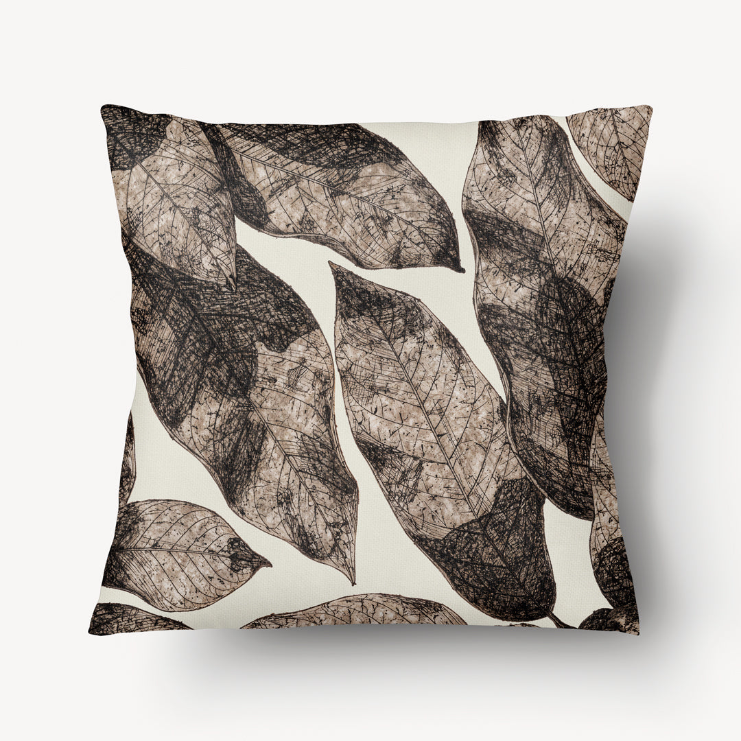 Floral Cushion Cover - Rusticum Folium Ecru - 45cm
