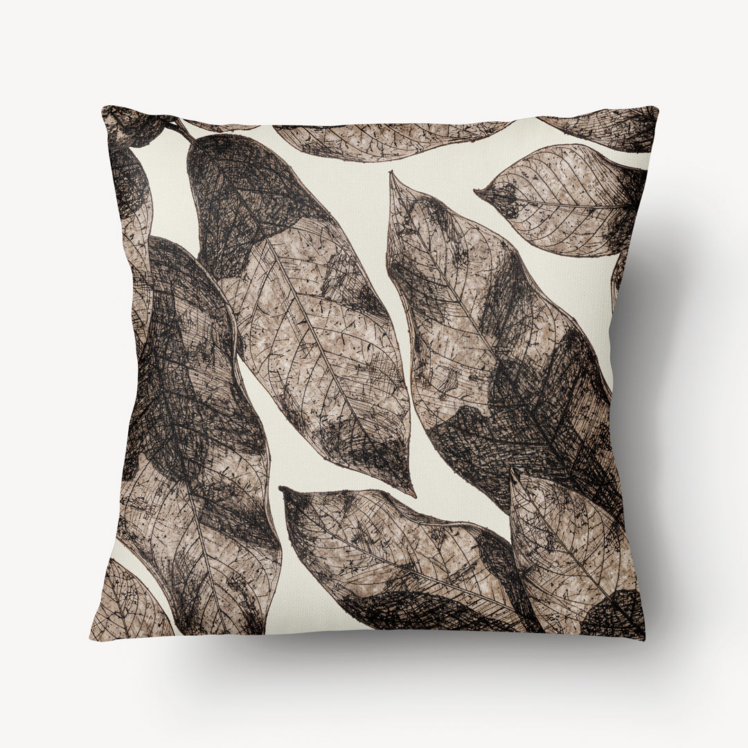 Floral Cushion Cover - Rusticum Folium Ecru - 45cm