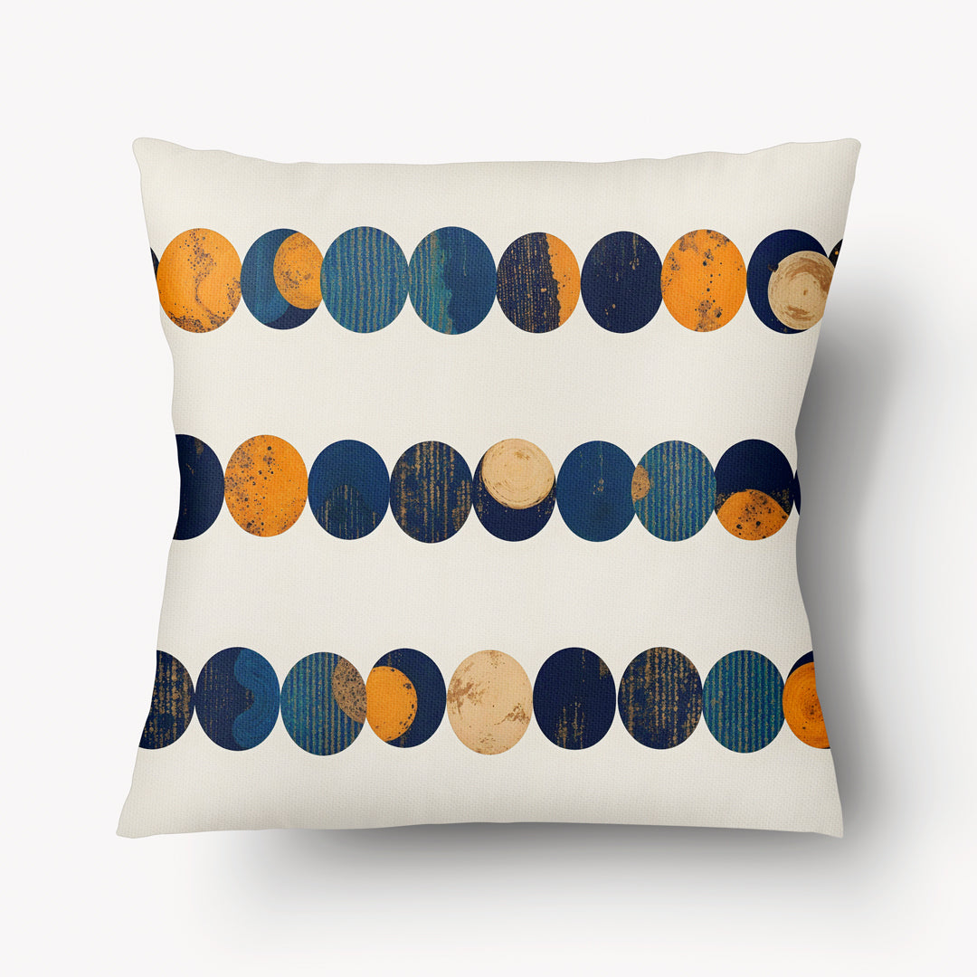 Housse de Coussin GRAPHIQUE - Neo Tribalis Galets Bleu - 45cm