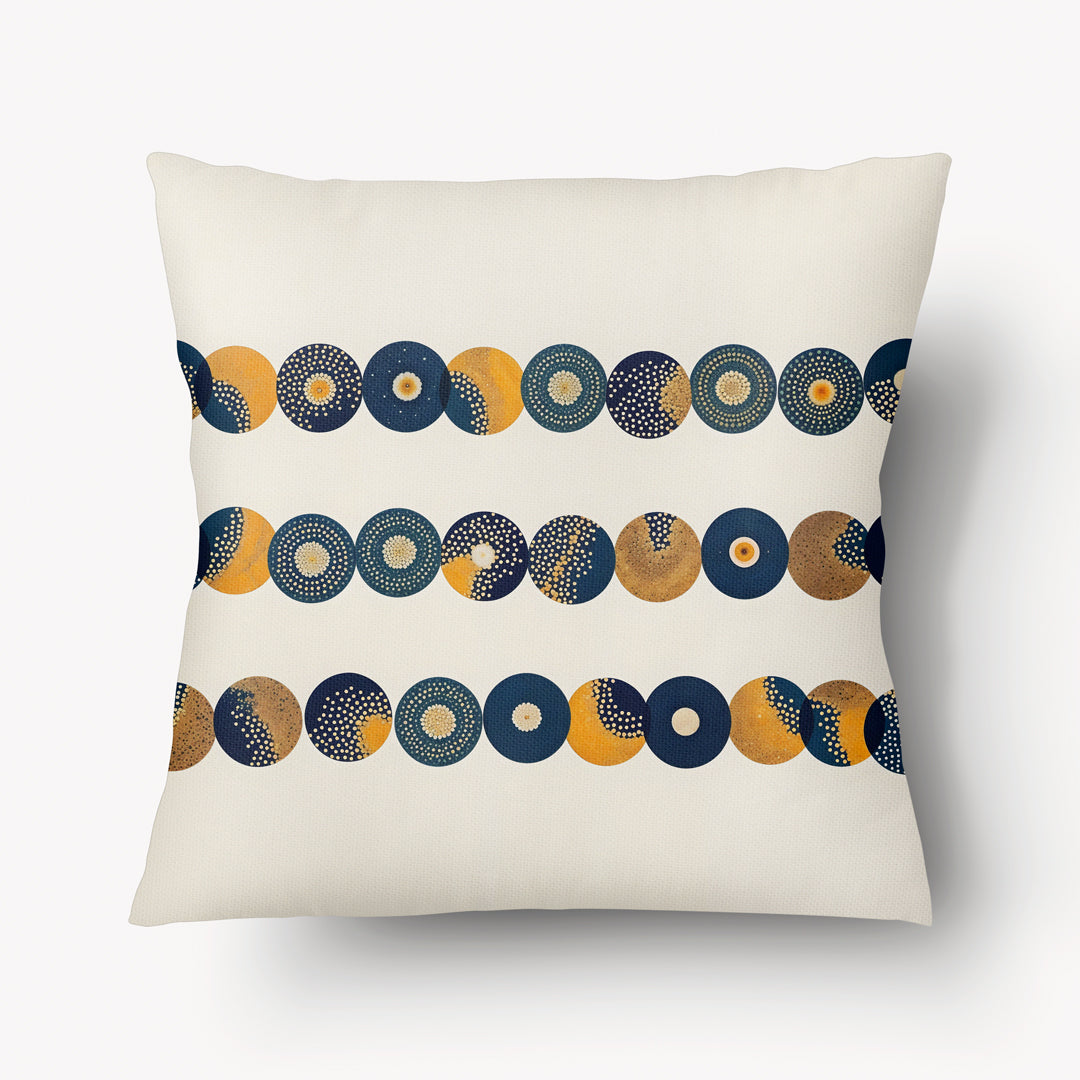Housse de Coussin GRAPHIQUE - Neo Tribalis Galets Bleu - 45cm