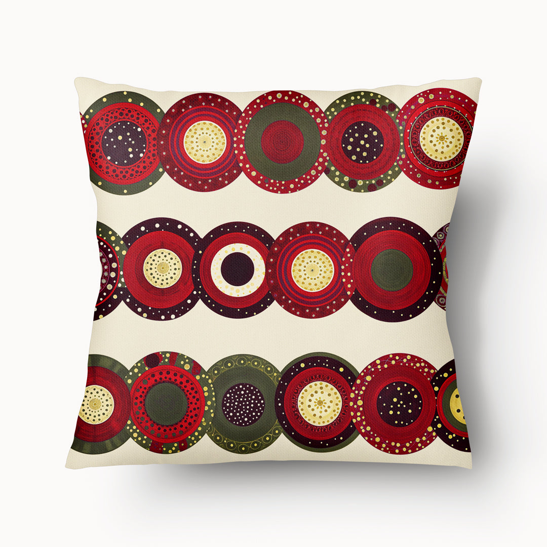 Housse de Coussin GRAPHIQUE - Neo Tribalis Géométrique Rouge - 45cm