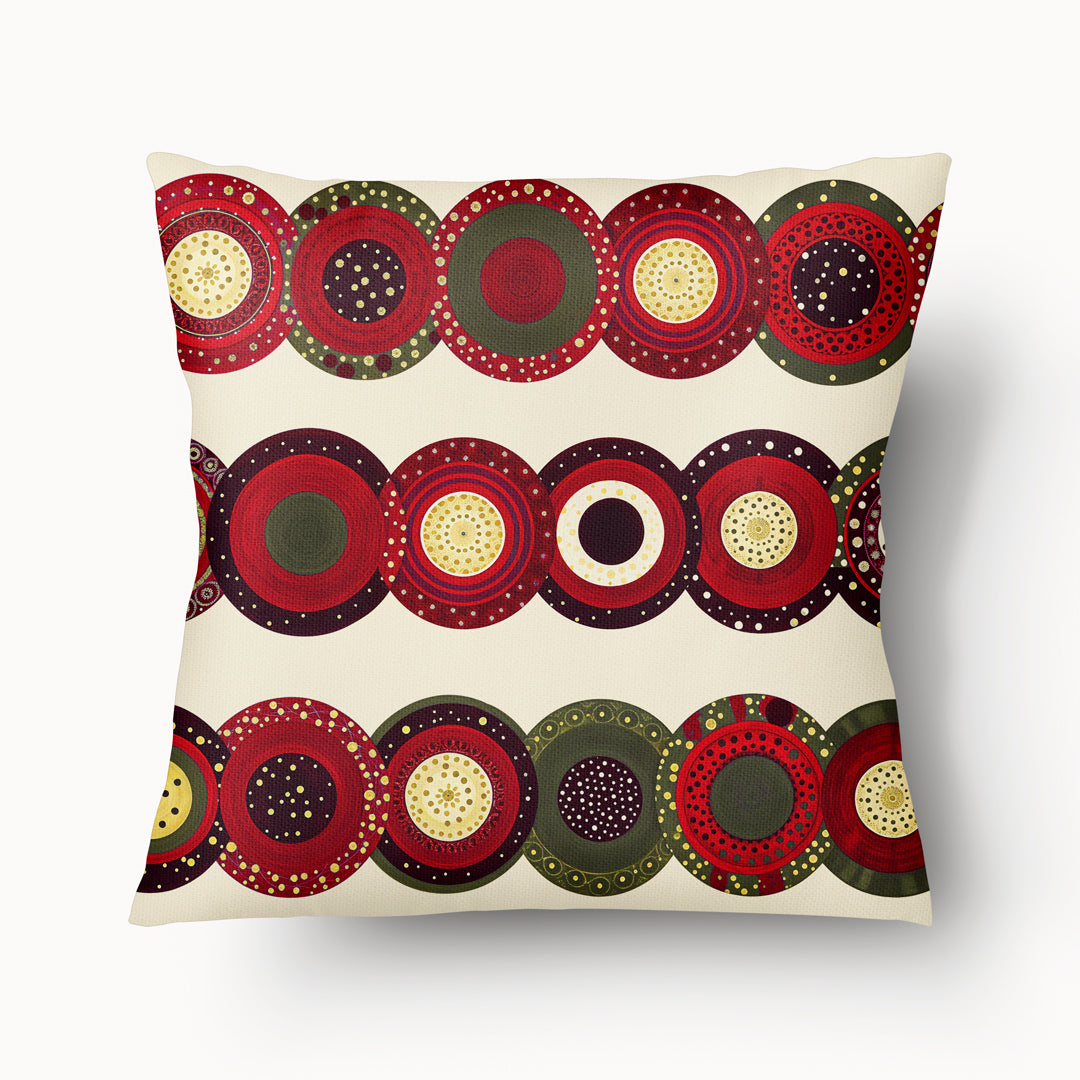 Housse de Coussin GRAPHIQUE - Neo Tribalis Géométrique Rouge - 45cm