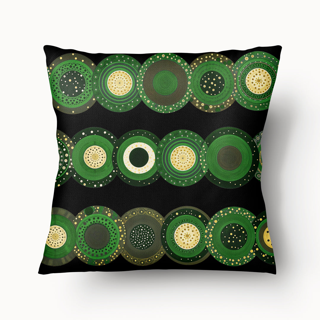 Housse de Coussin GRAPHIQUE - Neo Tribalis Géométrique Vert - 45cm