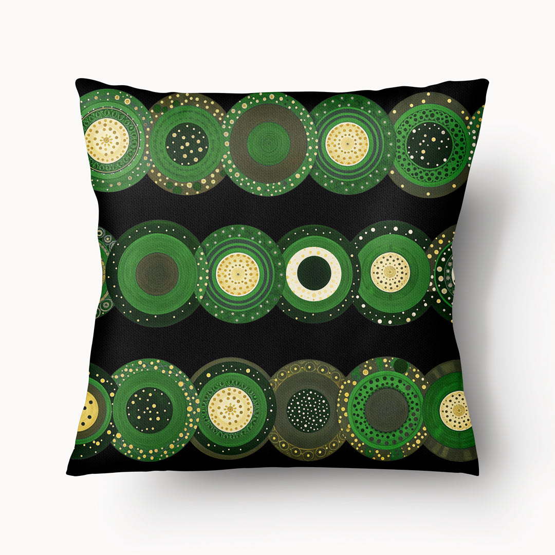 Housse de Coussin GRAPHIQUE - Neo Tribalis Géométrique Vert - 45cm