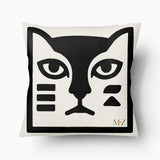 Housse de Coussin GRAPHIQUE - Totem Rupestre Chat Omsù Duo - 45cm
