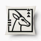 GRAPHIC Cushion Cover - Gazelle Oryx and Elephant Rock Totem - 45cm