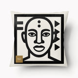 Housse de Coussin GRAPHIQUE - Totem Rupestre Guerrier Nayakù Duo - 45 et 55cm