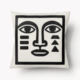 Housse de Coussin GRAPHIQUE - Totem Rupestre Masque Amzù Noir - 45 et 55cm