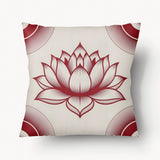 Housse de Coussin INDE - Duo Fleur de Lotus Bordeaux - 45cm