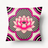 Housse de Coussin INDE - Solo Lotus Graphique Fuchsia - 45cm