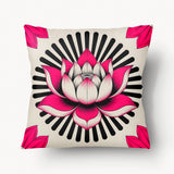 Housse de Coussin INDE - Solo Lotus Optical Art Rose Tyrien - 45cm