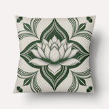 INDIA Cushion Cover - Solo Lotus Royal Bottle Green - 45cm