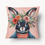 Housse de Coussin LAPIN - Duo Billie Jean Rose - 45cm