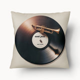 Housse de Coussin MUSIC - Duo Disque Vinyle Cool Jazz - 45cm