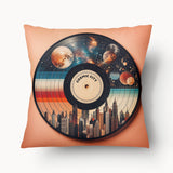Housse de Coussin MUSIC - Duo Disque Vinyle Cosmic City - 45cm