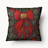 Housse de Coussin NOËL - Coordonné Poinsettia Étoile de Noël - 45cm