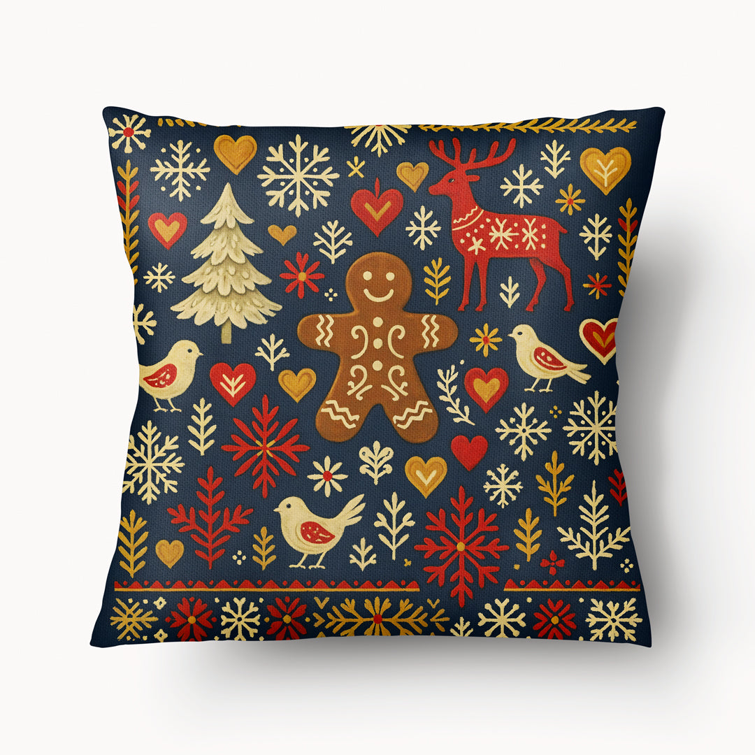 Coussin décoratif de Noël Mzelle Design, charme nordique et esprit festif , pains d'épices 