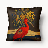 Housse de Coussin OISEAUX - Duo Caroni Ibis Rouge - 45 et 55cm