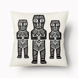 TOTEM Cushion Cover - Necucyaotl Fetishes Black Ecru - 45cm