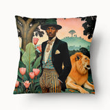 AFRICA Cushion Cover - Lion Sapeur Duo - 45 and 55cm
