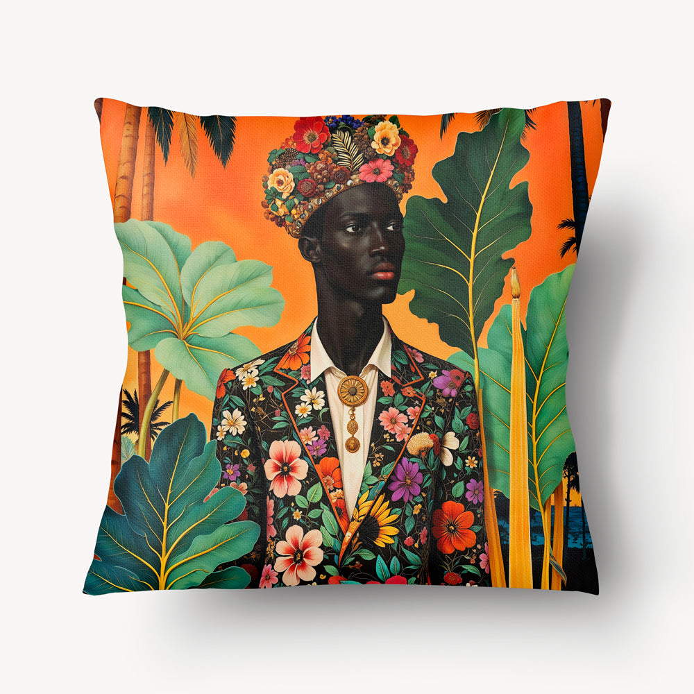 Housse de Coussin AFRIQUE - Solo Sapeur Couronné