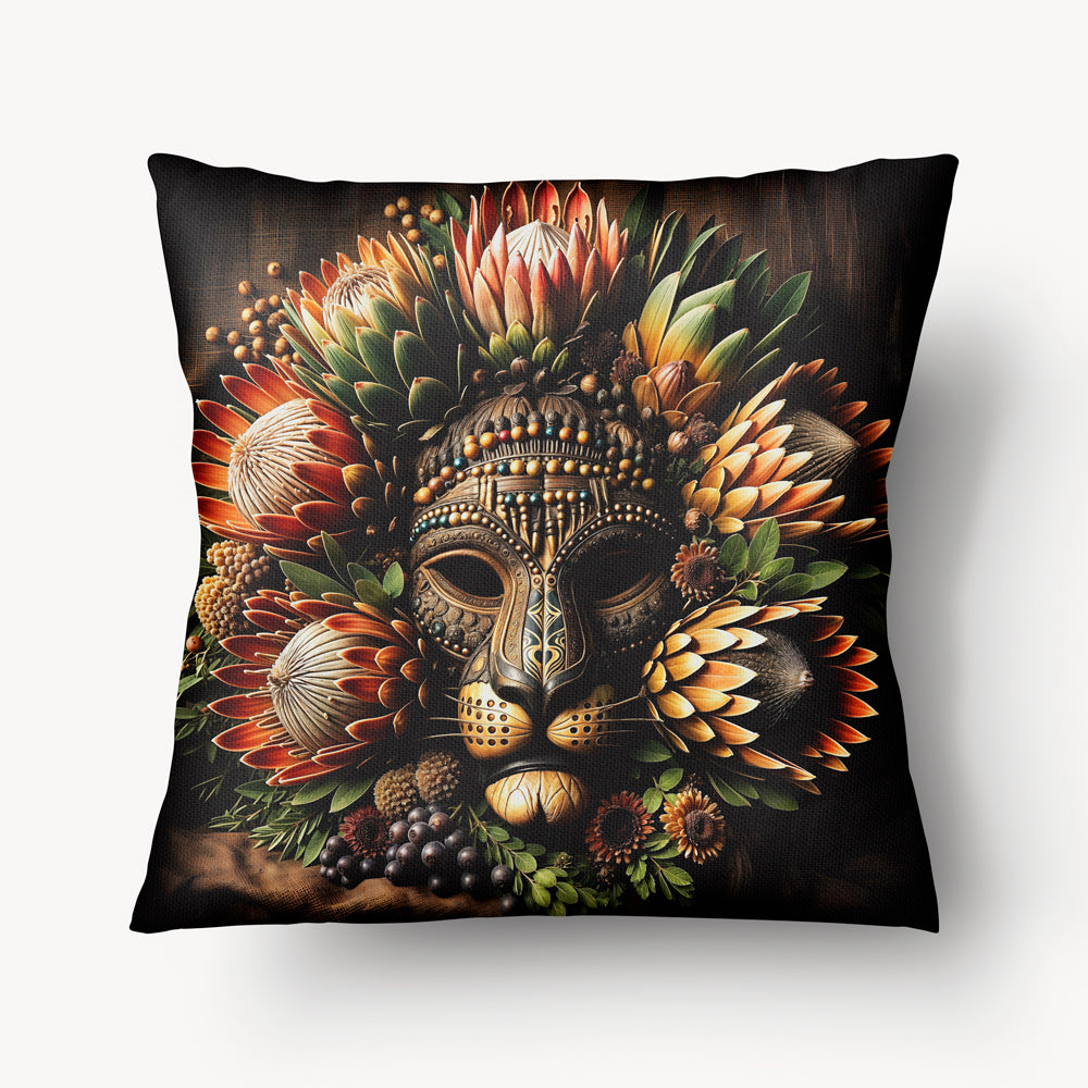 Housse de Coussin AFRIQUE - Solo Lion Protea Royale