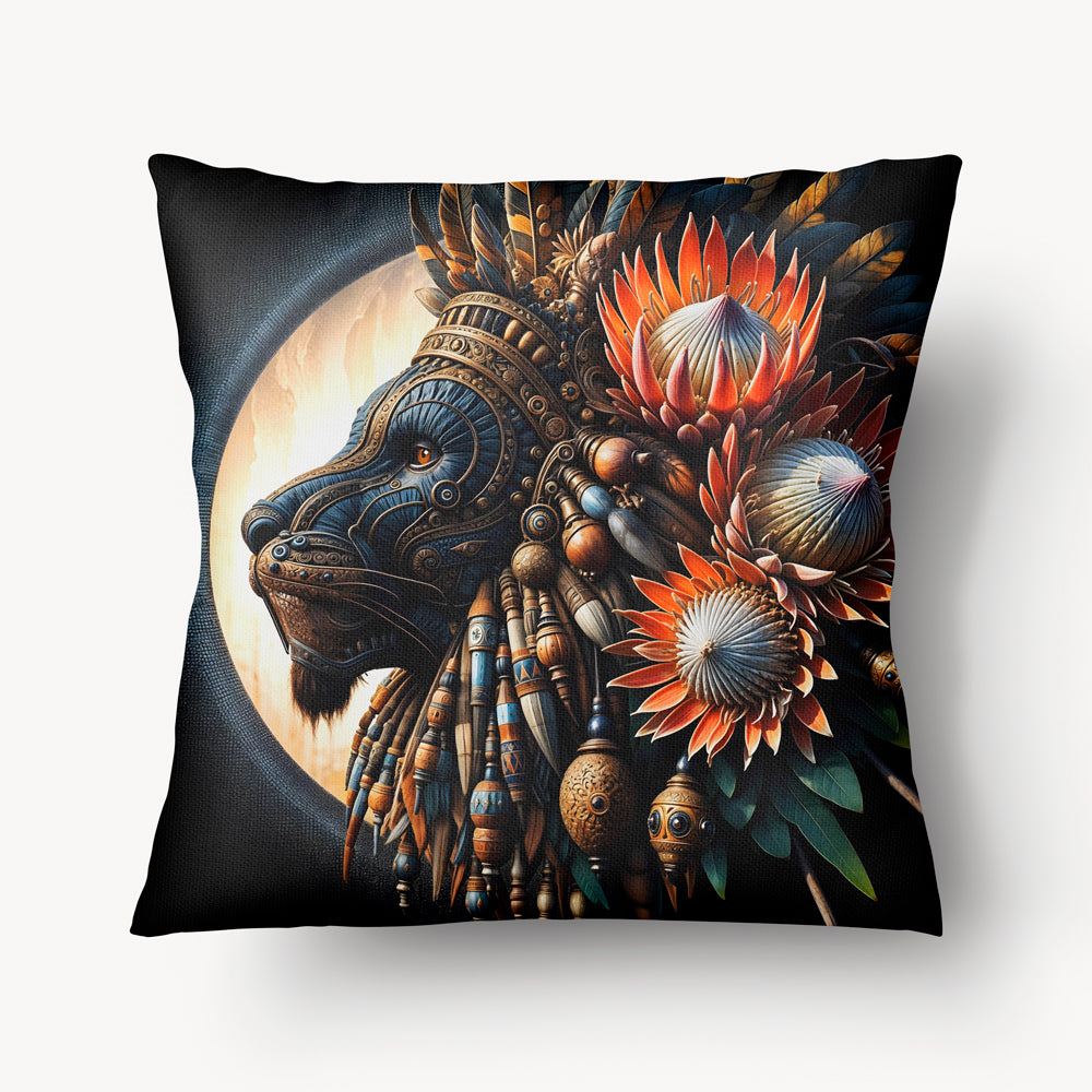 Housse de Coussin AFRIQUE - Duo Lion Protea Royale