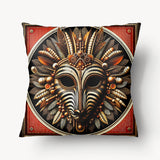 Housse de Coussin AFRIQUE - Duo Masque Zèbre Guerrier - 45 et 55cm