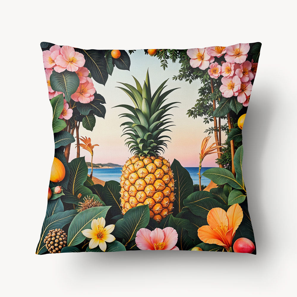 Housse de Coussin CARAÏBE - Duo Ananas et Jardin