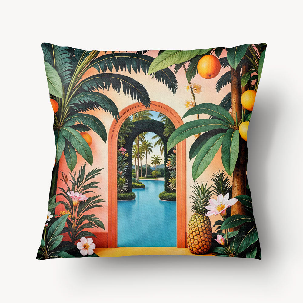 Housse de Coussin CARAÏBE - Duo Ananas et Jardin