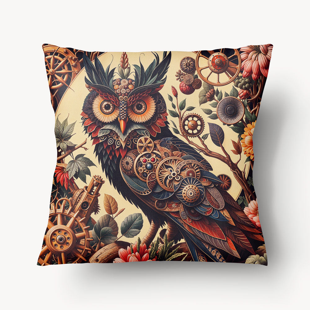 Housse de Coussin FANTASY - Solo Hibou Mécanique