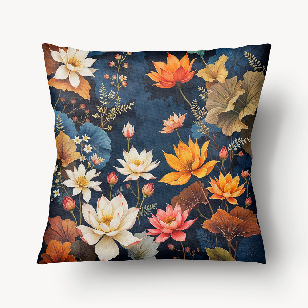 Housse de Coussin FLORAL - Duo Floral Bleu