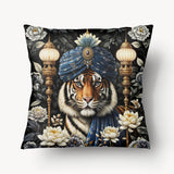 Housse de Coussin INDE - Solo Tigre Royal Bleu Gopal - 45 et 55cm